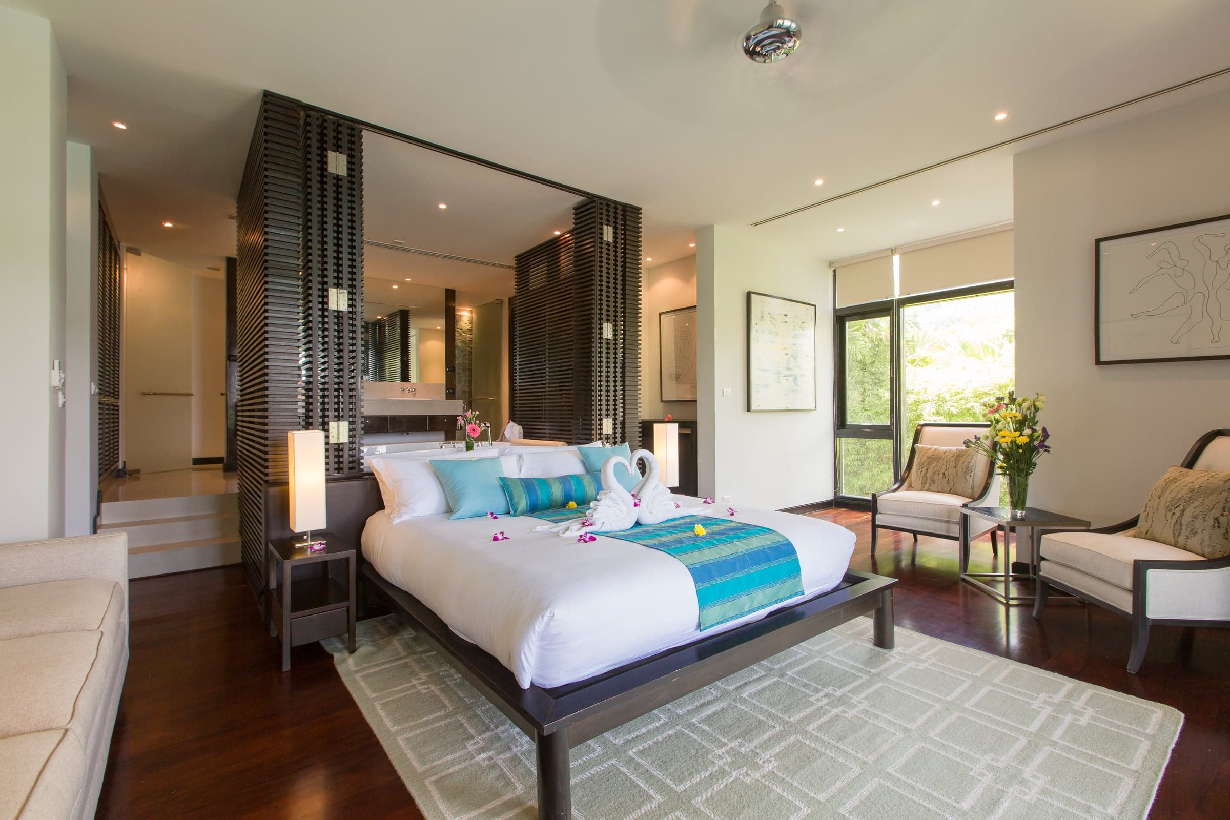 Master suite with king bed and ocean views