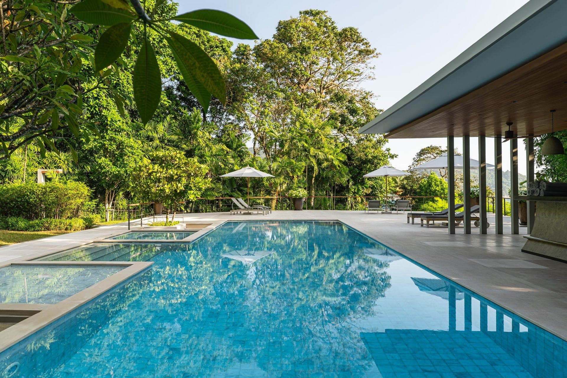Villa Princess Maria pool and tropical gardens at Katamanda Estate